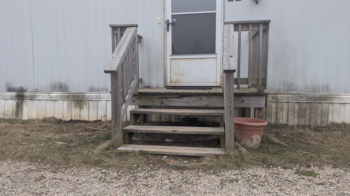 Front steps of a manufactured home