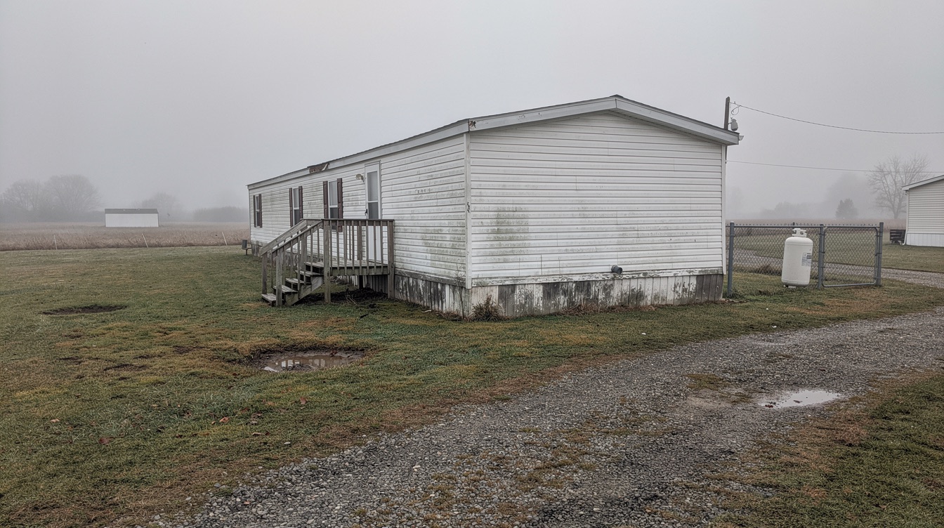 Single-wide mobile home on a private lot